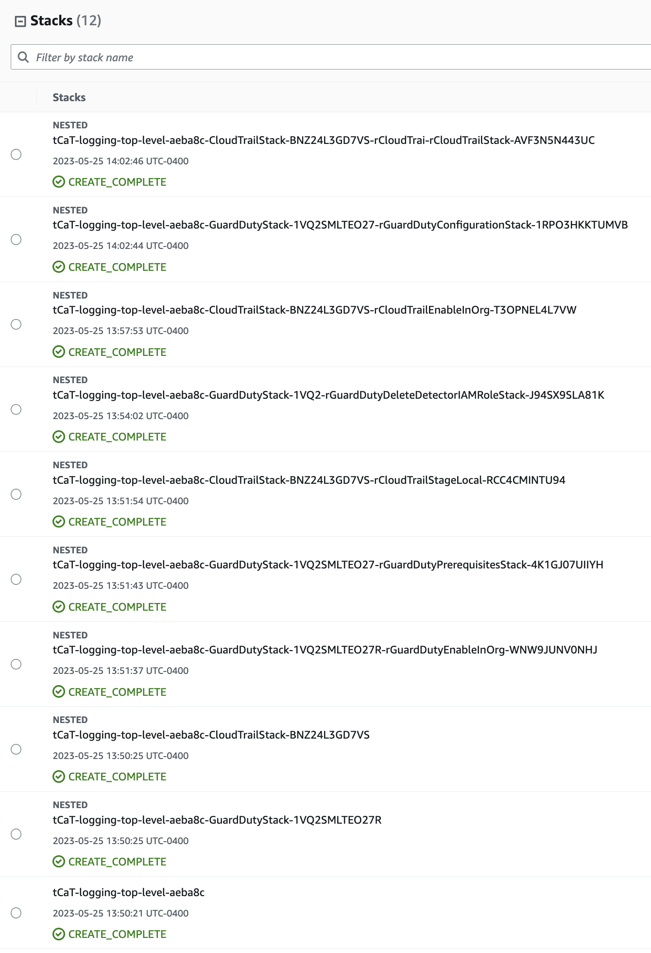 Control Tower Manager Account Stacks